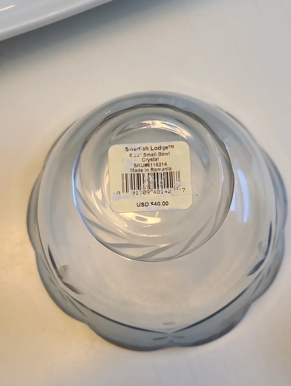 Lenox Clear Cut Glass Scalloped Bowl